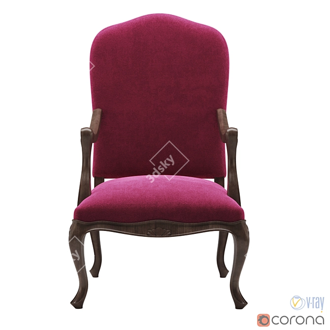 Italian Renaissance Walnut Armchair - Bellini's Antique Genoa 3D model image 3