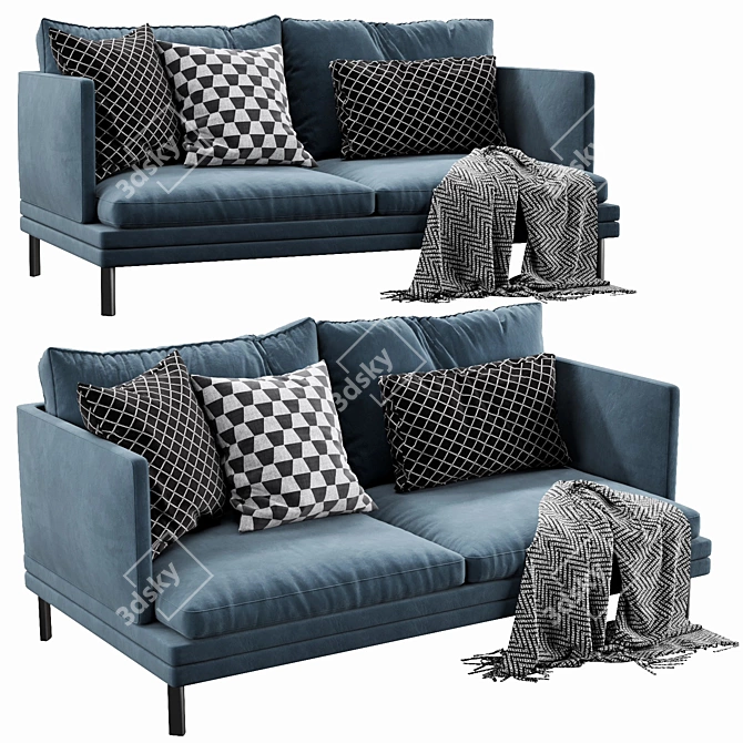 Contemporary Zanotta William 2 Sofa 3D model image 2