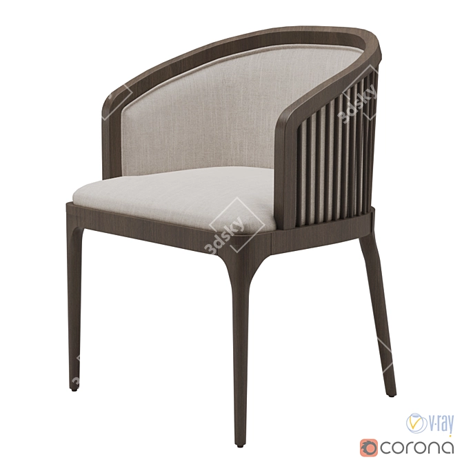 Elegant Coco Wolf Dining Chair 3D model image 1