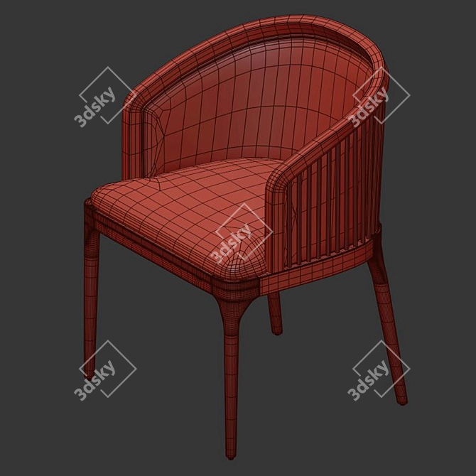 Elegant Coco Wolf Dining Chair 3D model image 4