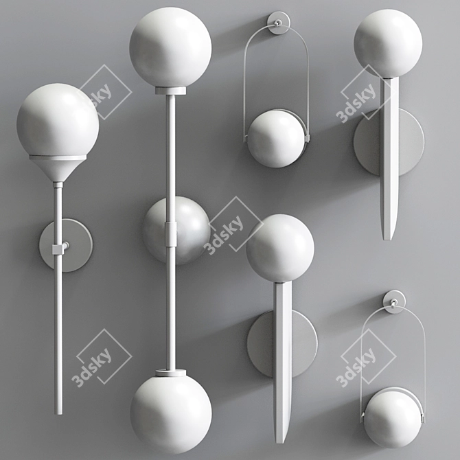 Modern Wall Lamp Set 3D model image 2