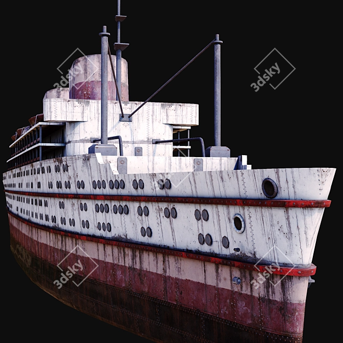 Rusty Abandoned Cruise Ship 3D model image 5