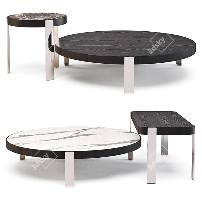 Minotti Mattia: Coffee Tables Set 03 - Elegant and Versatile 3D model image 1