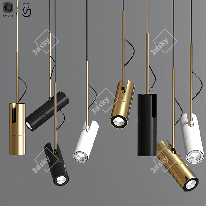 Versatile Tech Spot Ceiling Light 3D model image 2