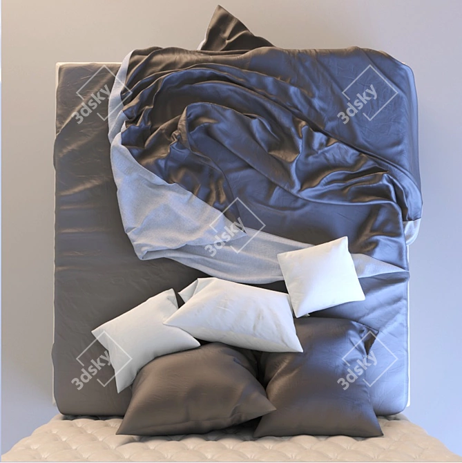 AXALI Double Bed: Sleek Design, UV Mapped & Corona Render 3D model image 3