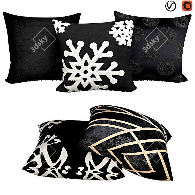 Gallery Model Decorative Sofa Pillows 3D model image 1