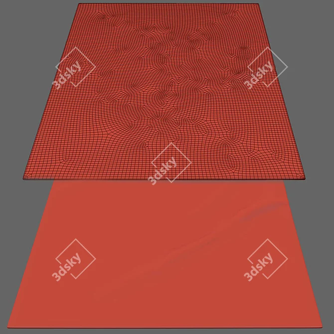 Intricate Maze Hand-Knotted Rug 3D model image 3