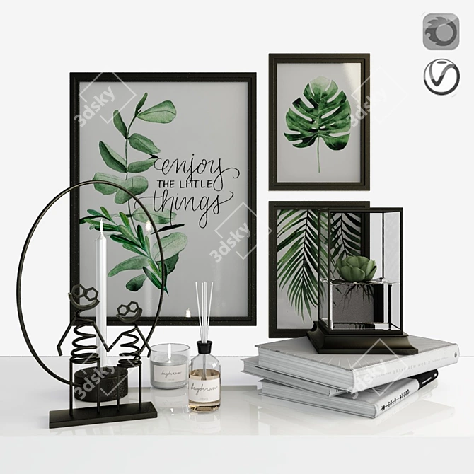 Modern Home Decor Set 3D model image 1