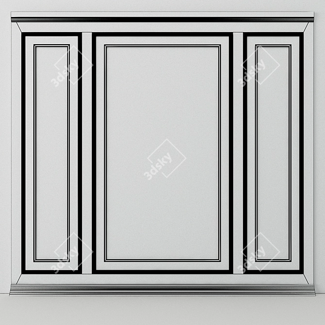 Modern 3D Wall Panel 3D model image 2