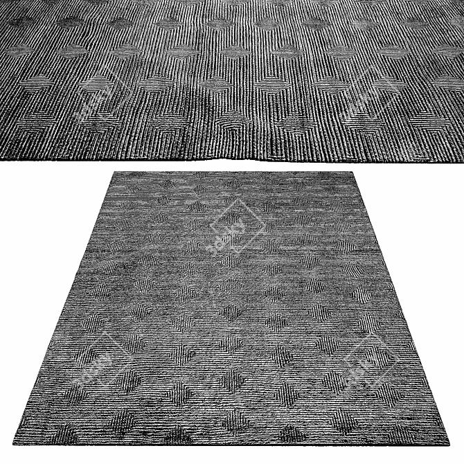 Maze Hand-Knotted Rug 3D model image 1