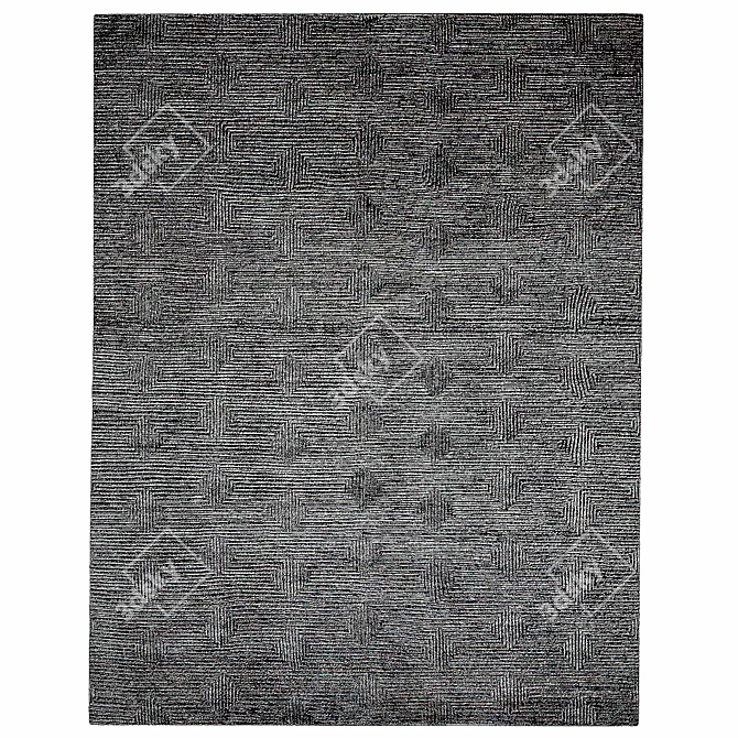 Maze Hand-Knotted Rug 3D model image 2