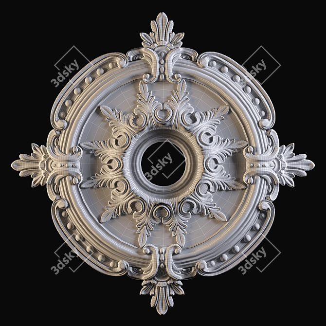 Elegant Rosette: Classic Decor 3D model image 2