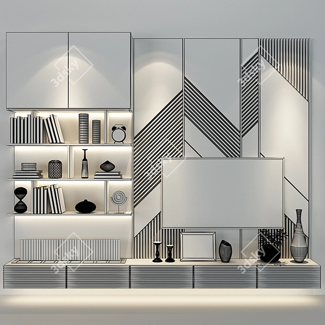 Modern Wood Cabinet - Elegant Storage Solution 3D model image 2
