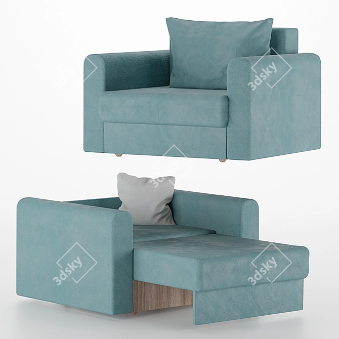 Modena Armchair-Bed: Multi-Functional Comfort 3D model image 1