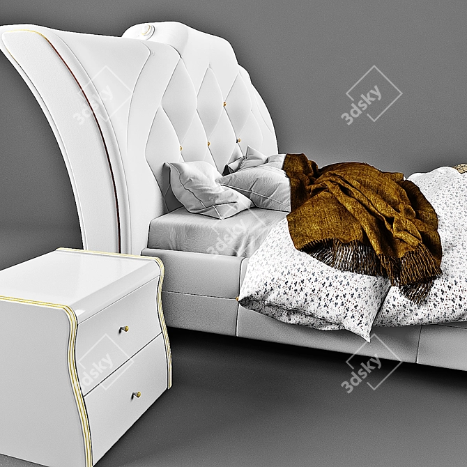 Italian Manufacturer King Size Bed 3D model image 4