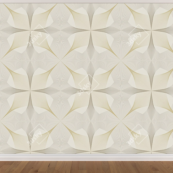 Versatile Wallpaper Set: 3 Seamless Textured Options 3D model image 3