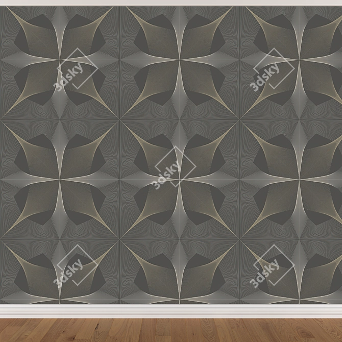 Versatile Wallpaper Set: 3 Seamless Textured Options 3D model image 4