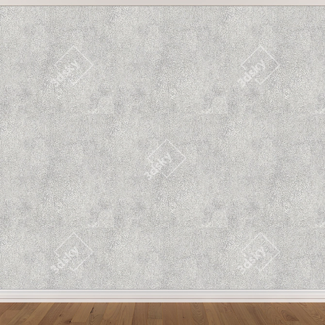 Seamless Wallpaper Set: 3 Color Options 3D model image 2