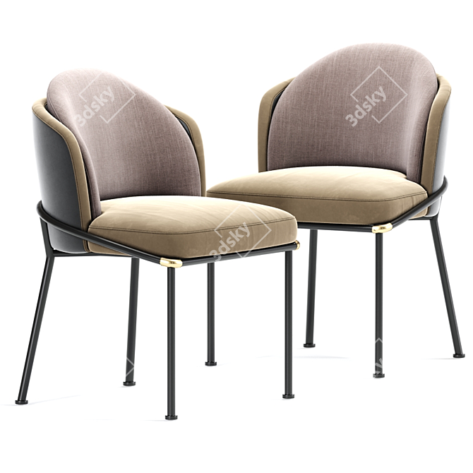 Elegant Sea Foam Dining Chair Table 3D model image 2