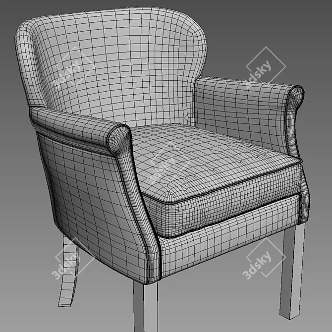 Elegant Professor's Armchair 3D model image 2