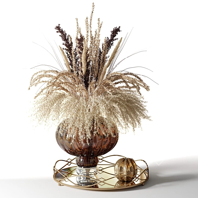 Rustic Dried Flower Bouquet 3D model image 1