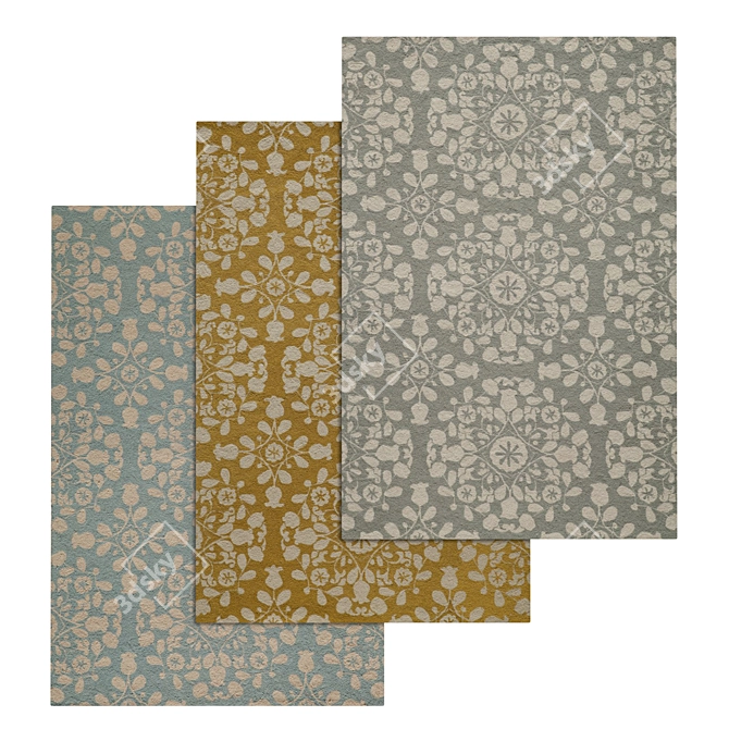 High-Quality Carpet Set: Versatile Textures 3D model image 1