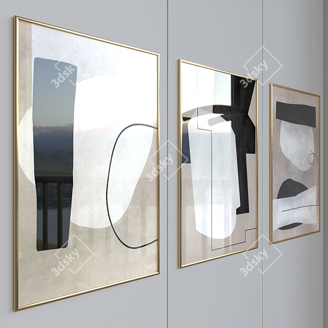 Elegant Framed Canvas Art 3D model image 2