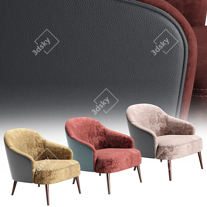 Cozy Liam Armchair: Perfect Blend of Style and Comfort 3D model image 2