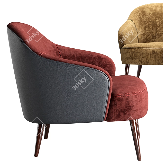 Cozy Liam Armchair: Perfect Blend of Style and Comfort 3D model image 3