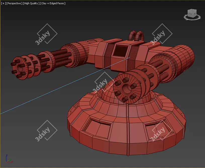 Gatling Turret: Ultimate Firepower 3D model image 3