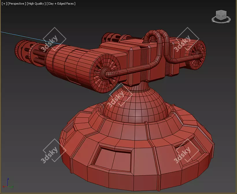 Gatling Turret: Ultimate Firepower 3D model image 4