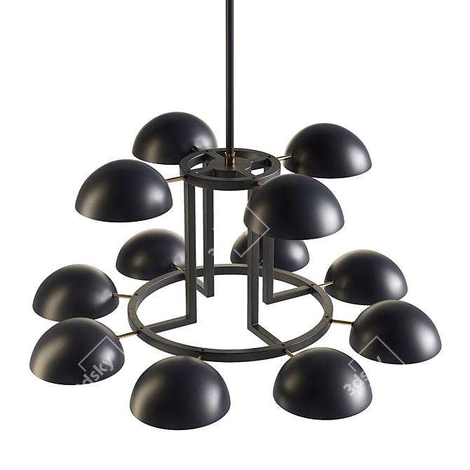 Elegant Cupola Chandelier 3D model image 3