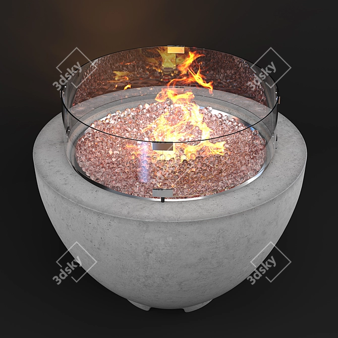 Wyfair Cove Concrete Fire Pit 3D model image 2