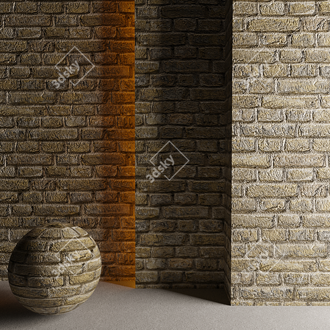 Sunny Glow Bricks 3D model image 1