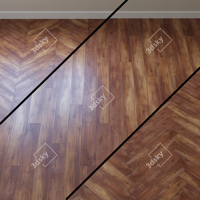 French Chevron Vinyl Laminate 3D model image 1