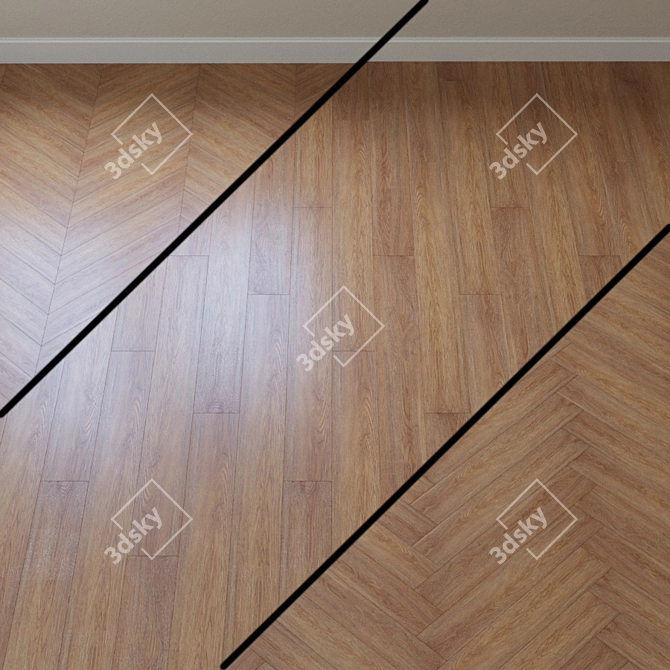 French Chevron AquaFloor Classic Vinyl Laminate 3D model image 1