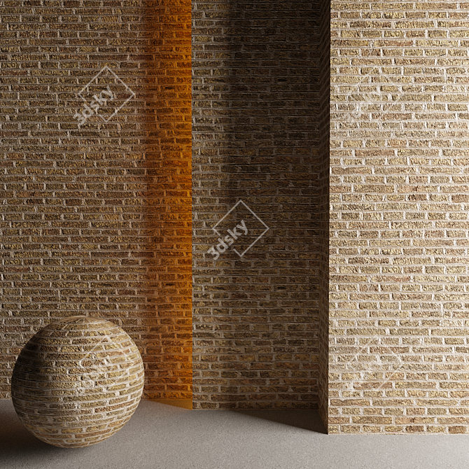 Vibrant Yellow Brick 3D model image 1