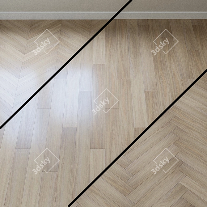 French Oak Chevron Aquafloor Laminate 3D model image 1