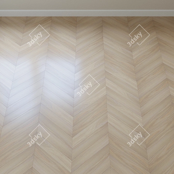 French Oak Chevron Aquafloor Laminate 3D model image 3