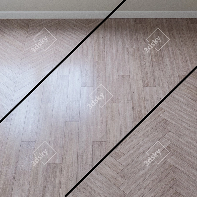 French Oak Chevron Vinyl Laminate 3D model image 1