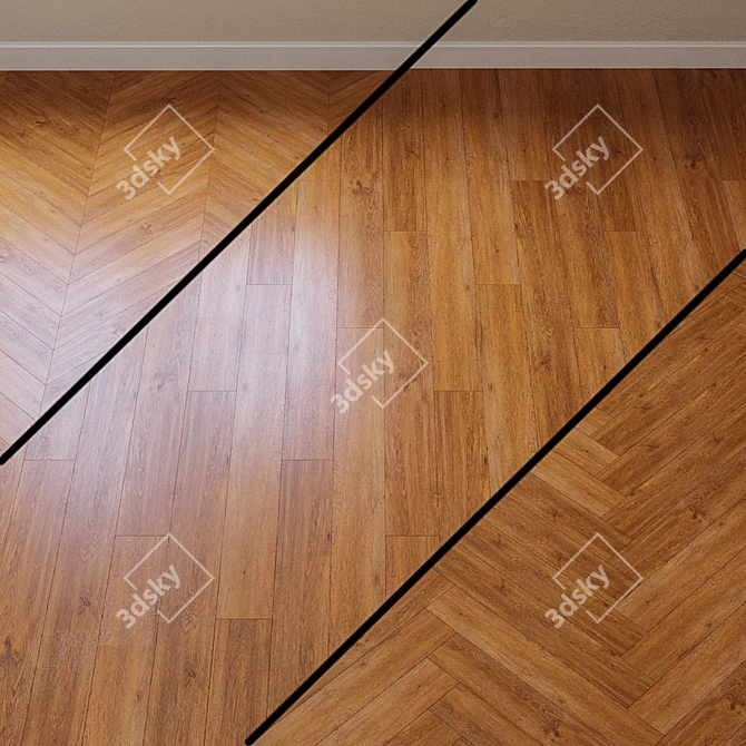 French Fir Chevron Vinyl Laminate 3D model image 3