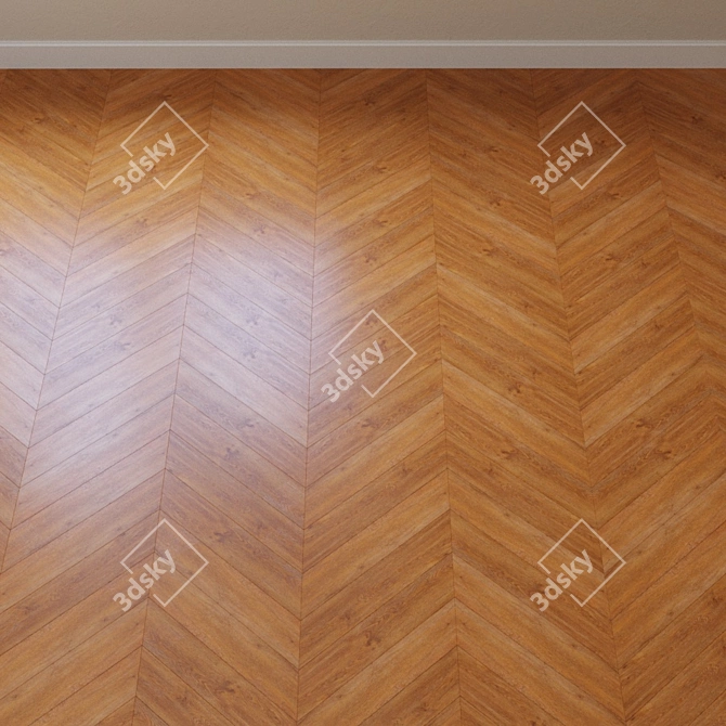 French Fir Chevron Vinyl Laminate 3D model image 2