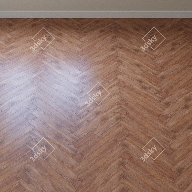 French Oak Chevron Vinyl Laminate 3D model image 3