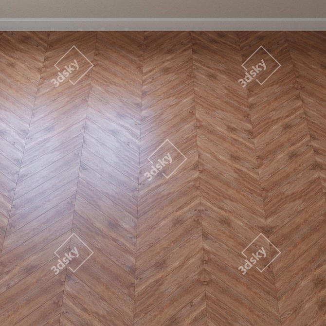 French Oak Chevron Vinyl Laminate 3D model image 4