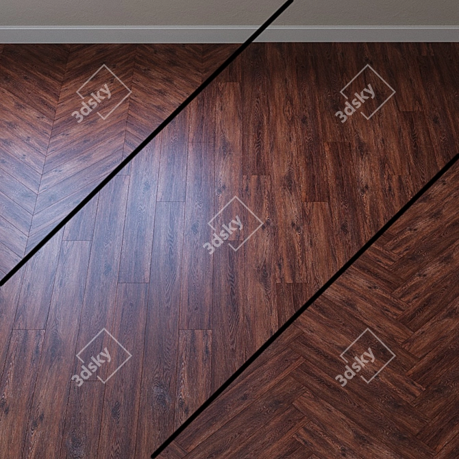 French Pine Chevron Vinyl Laminate 3D model image 1