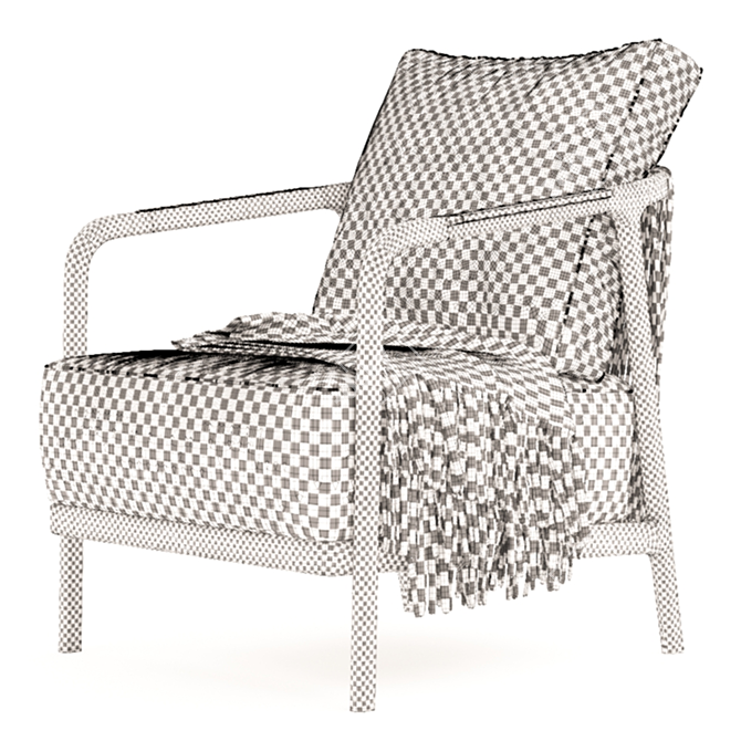 Elegant Crono Armchair 3D model image 2