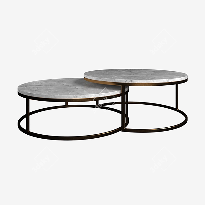 Modern Marble Coffee Table 3D model image 1