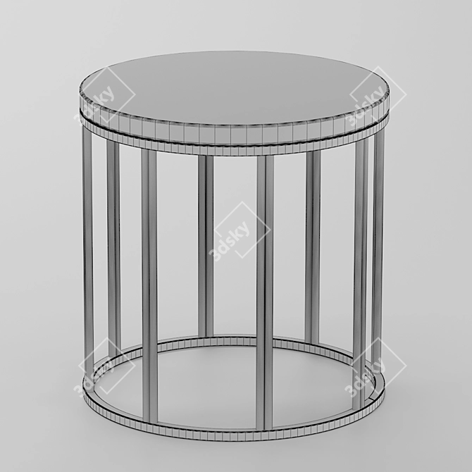 Sleek Metal Coffee Table 3D model image 2