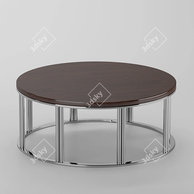 Sleek Metal Coffee Table 3D model image 1