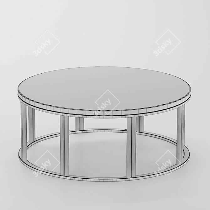 Sleek Metal Coffee Table 3D model image 2